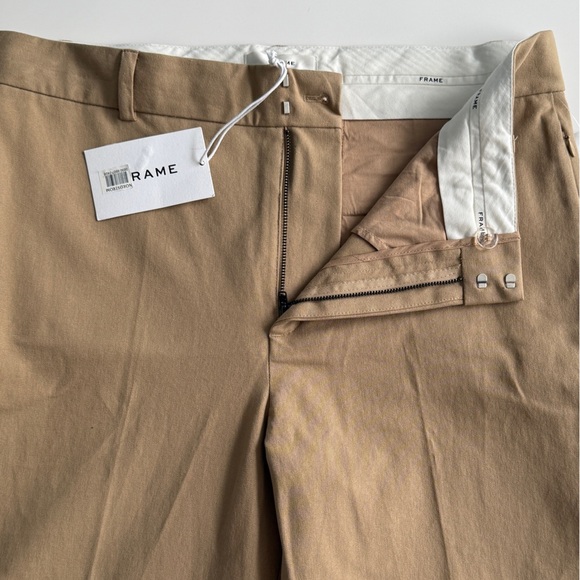 Frame Le Palazzo High Waist Crop Pants Beige Tan Sz 14 Neutral Closet Staple - Picture 7 of 11